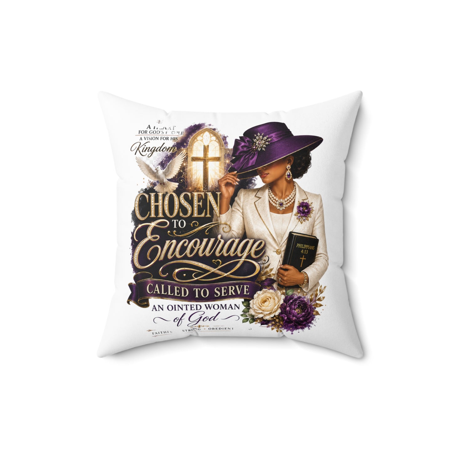 Christian Decorative Pillow — "Chosen to Encourage" Church Ladies Accent Pillow