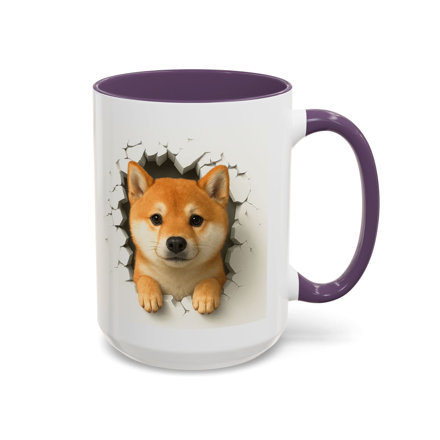 Shiba Inu Peeking Accent Coffee Mug – Cute Dog Lover Gift (11oz, 15oz)