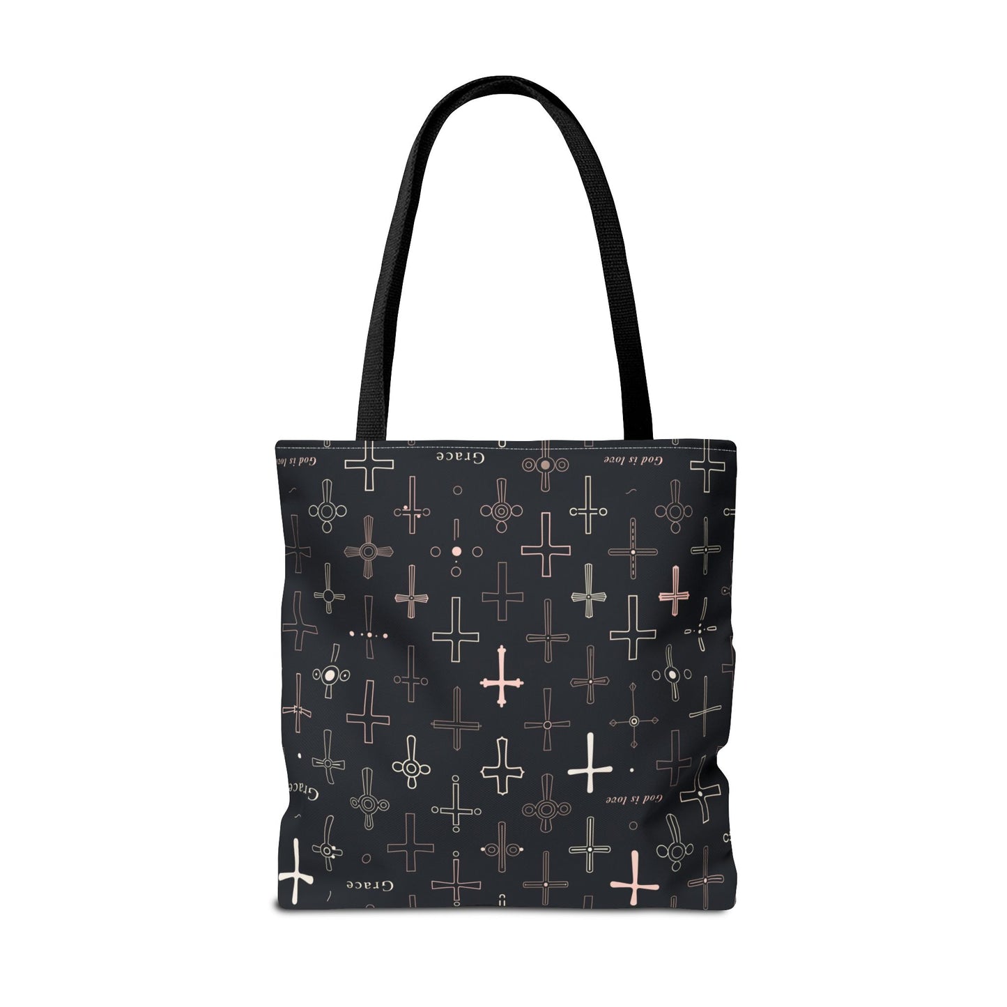 Cross Pattern Tote Bag — Faith & Grace Religious All-Over Print Tote
