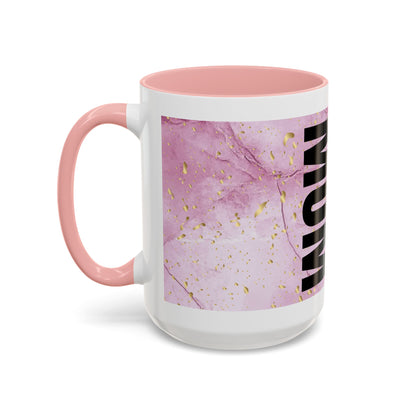 Mom Definition Accent Coffee Mug – Inspirational Pink Marble Mother’s Day Gift (11/15oz)