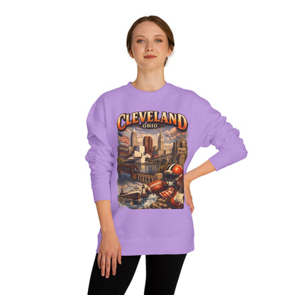 Cleveland Retro Cityscape Sweatshirt — Ohio Pride Football & Rock Design