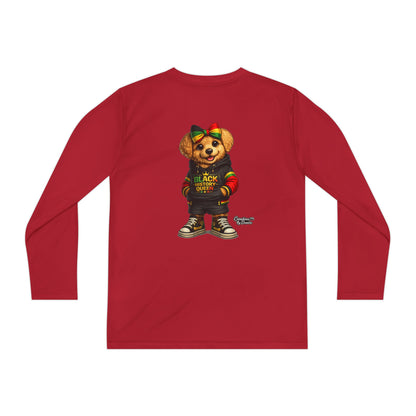 Youth Long Sleeve Tee — Rasta Bear 'Black History' Graphic
