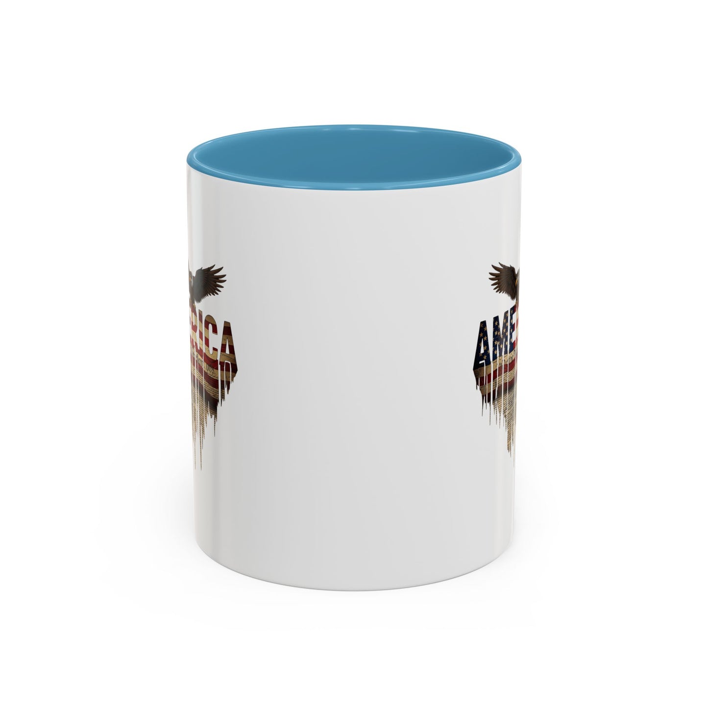 America Eagle Flag Accent Coffee Mug – Patriotic 11/15oz Ceramic