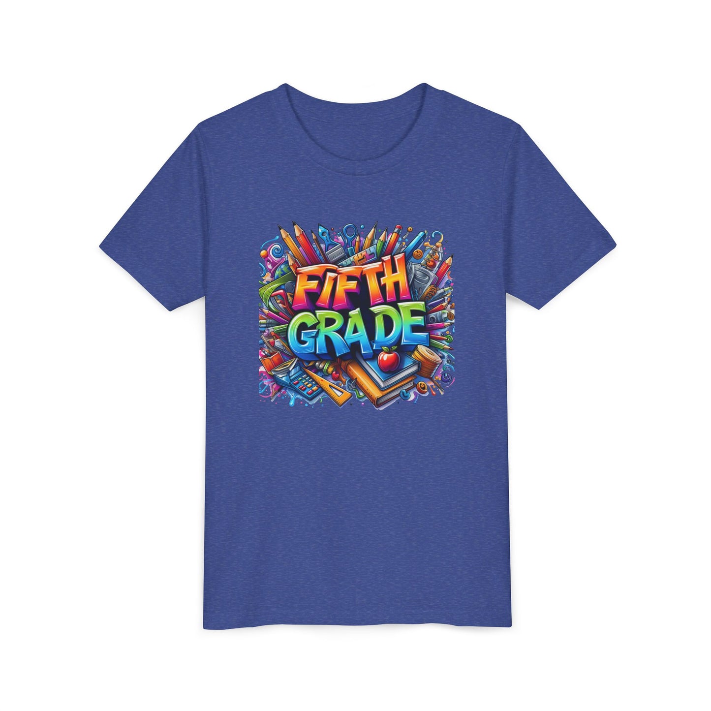 Fifth Grade Kid's Tee - Colorful School Supplies Back to School T-Shirt
