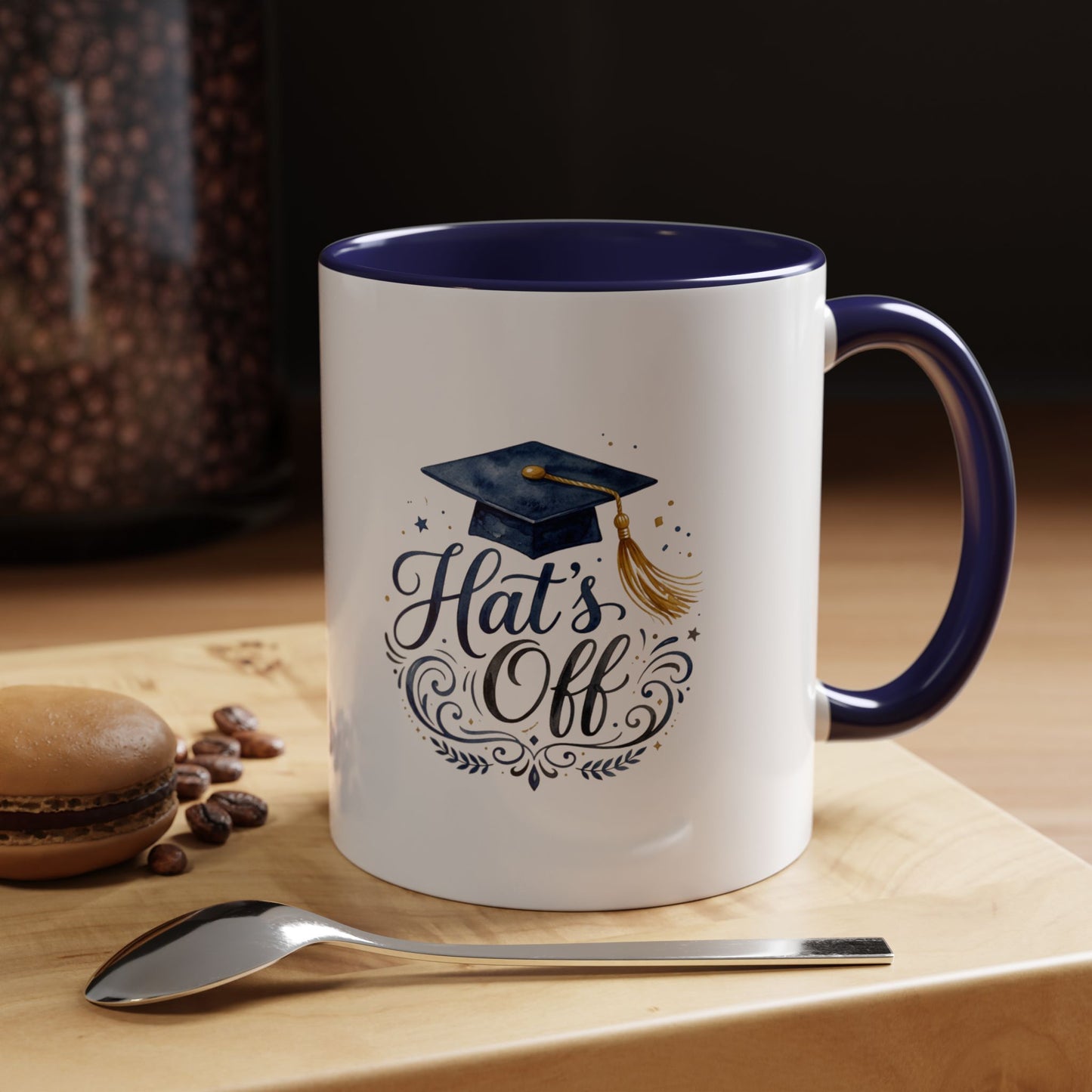 Graduation 'Hat's Off' Accent Coffee Mug — 11/15oz Celebratory Grad Gift