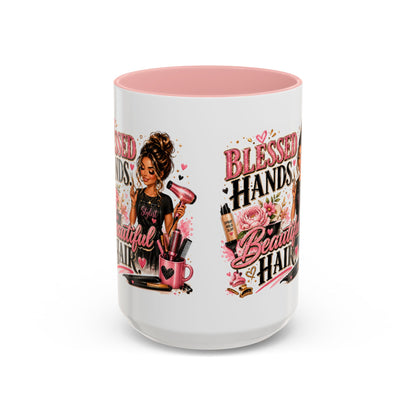 Blessed Hands Beautiful Hair Coffee Mug — Stylist Barber Hairdresser Gift