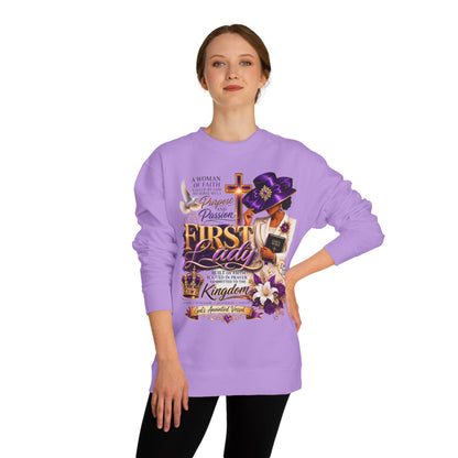 First Lady Faith Sweatshirt — Christian Prayer & Kingdom Crown Design