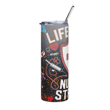 Nurse Strong 20oz Stainless Steel Tumbler — Life Saver Medical Shield Design