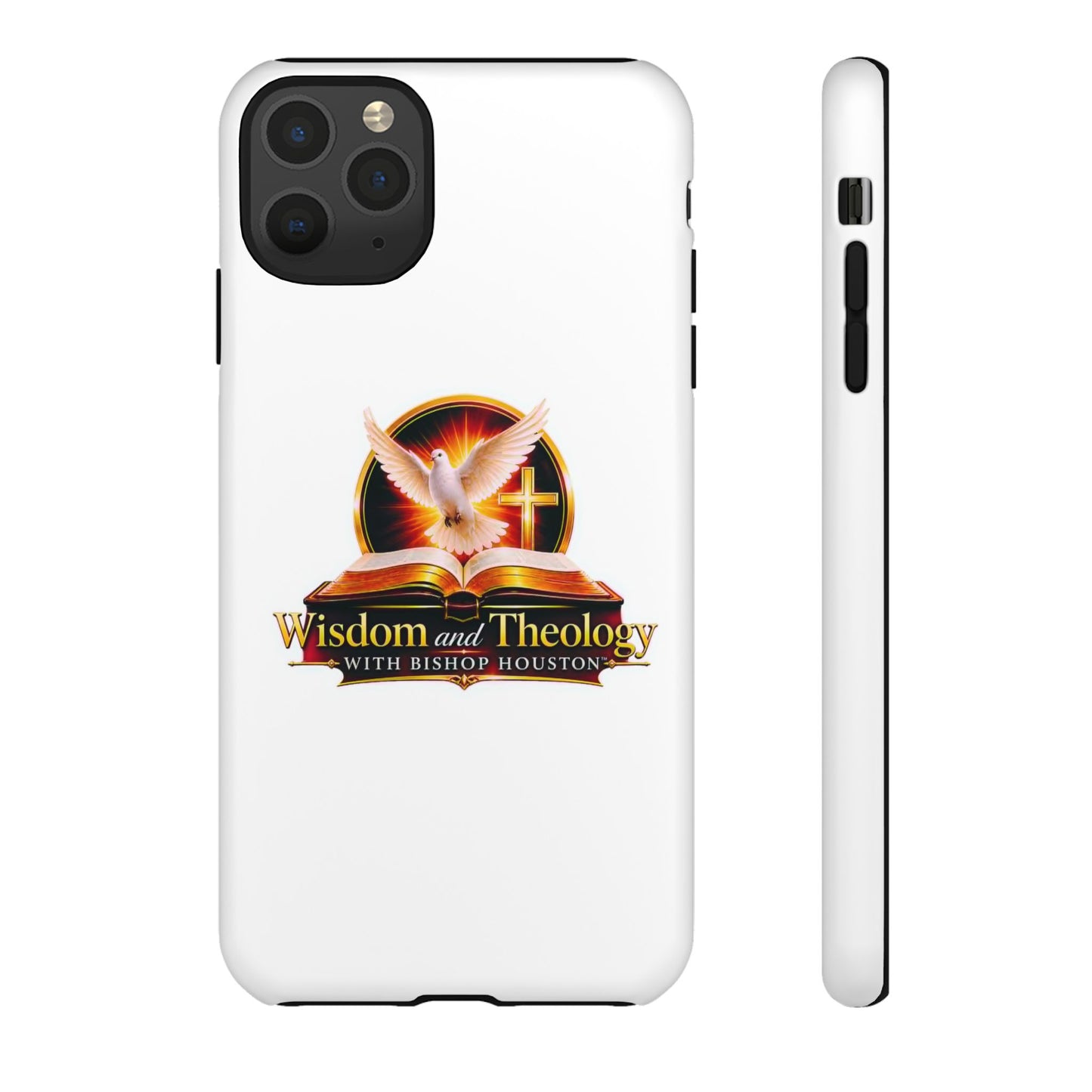 Wisdom and Theology Phone Case — Christian Dove & Cross Protective Tough Case