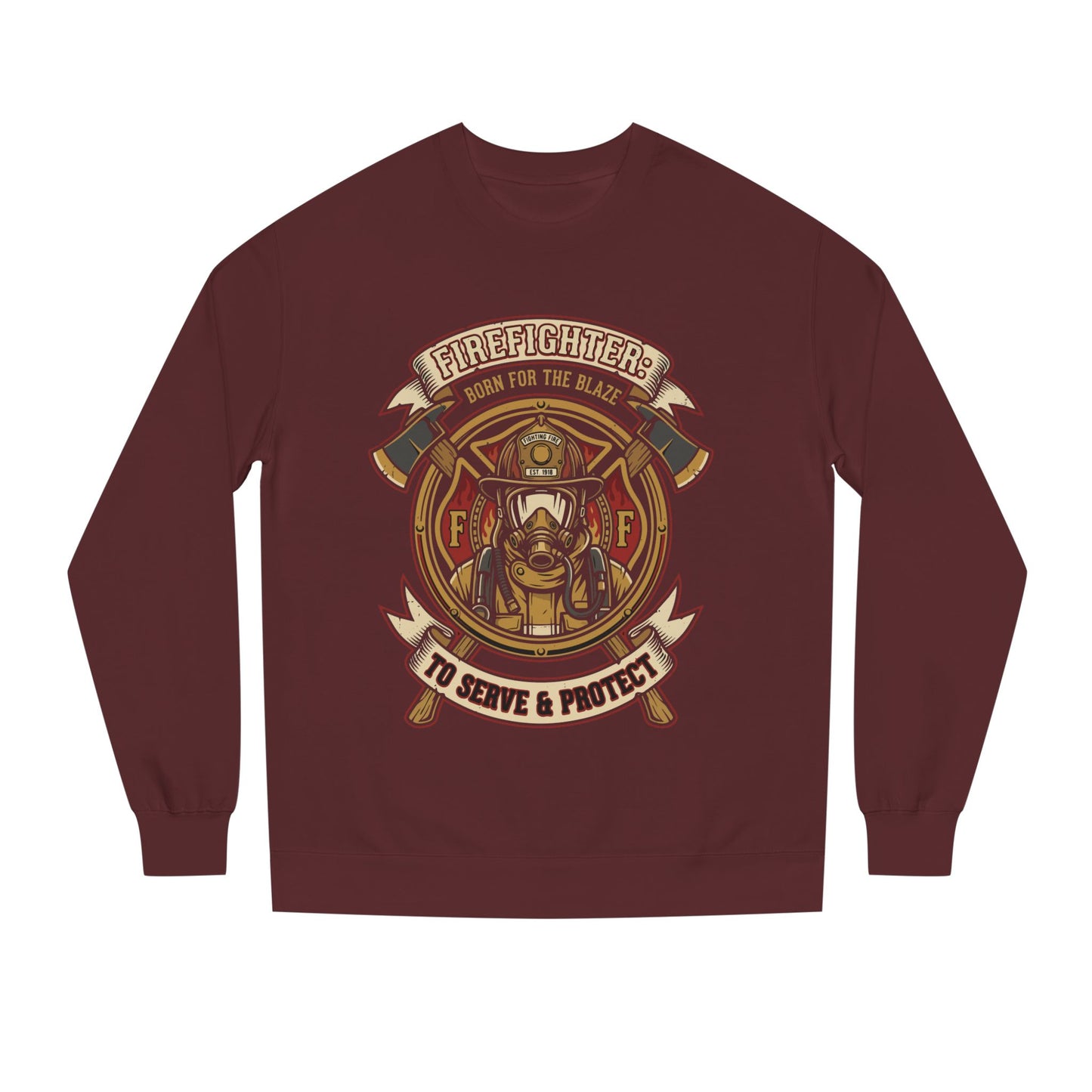 Firefighter Crest Crewneck Sweatshirt — 'To Serve & Protect' Tribute