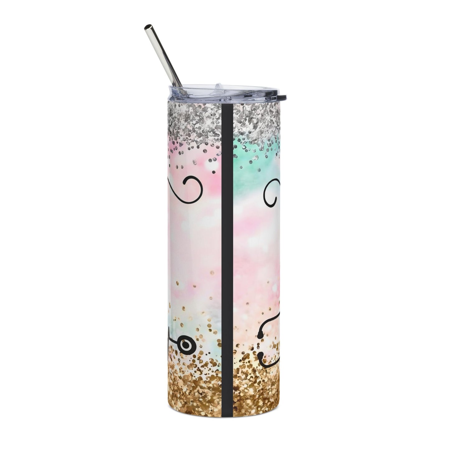 Nurse Definition 20oz Stainless Steel Tumbler — Glitter Heartbeat Travel Cup