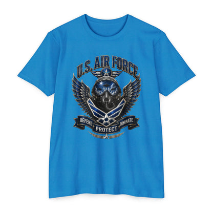 U.S. Air Force Skull Wings T-Shirt — Defend Protect Dominate Military Tee