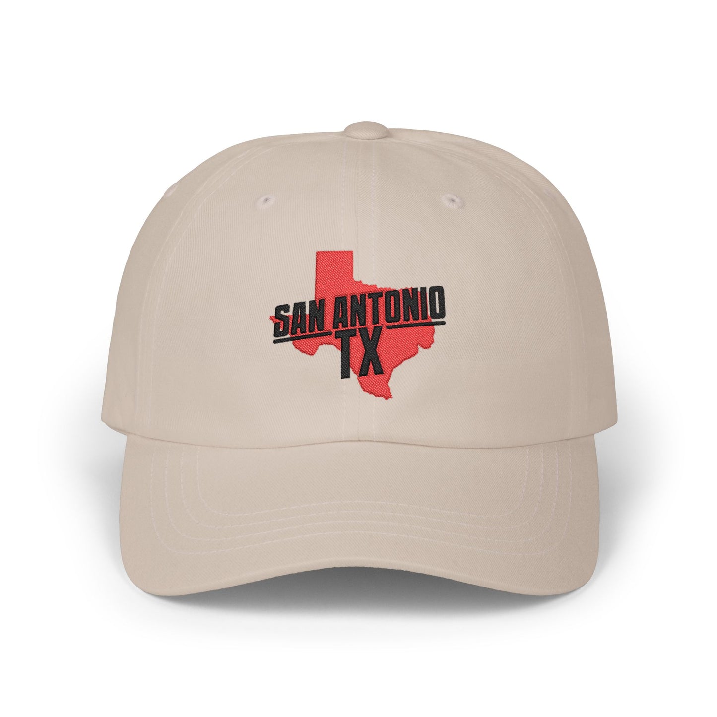 San Antonio TX Dad Cap — Embroidered Texas Outline Baseball Hat