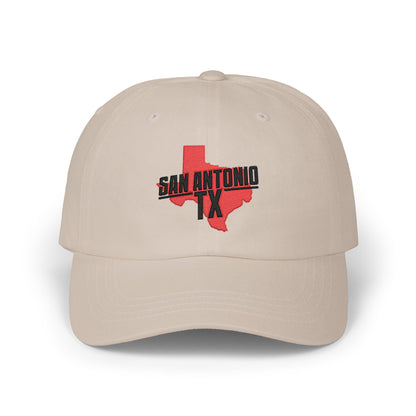 San Antonio TX Dad Cap — Embroidered Texas Outline Baseball Hat