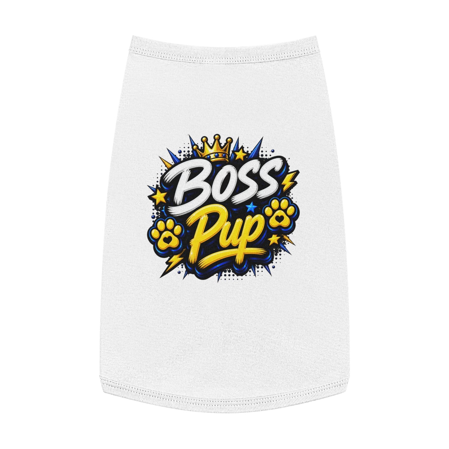 Boss Pup Pet Tank Top — Crowned 'Boss Pup' Graphic Dog Tank