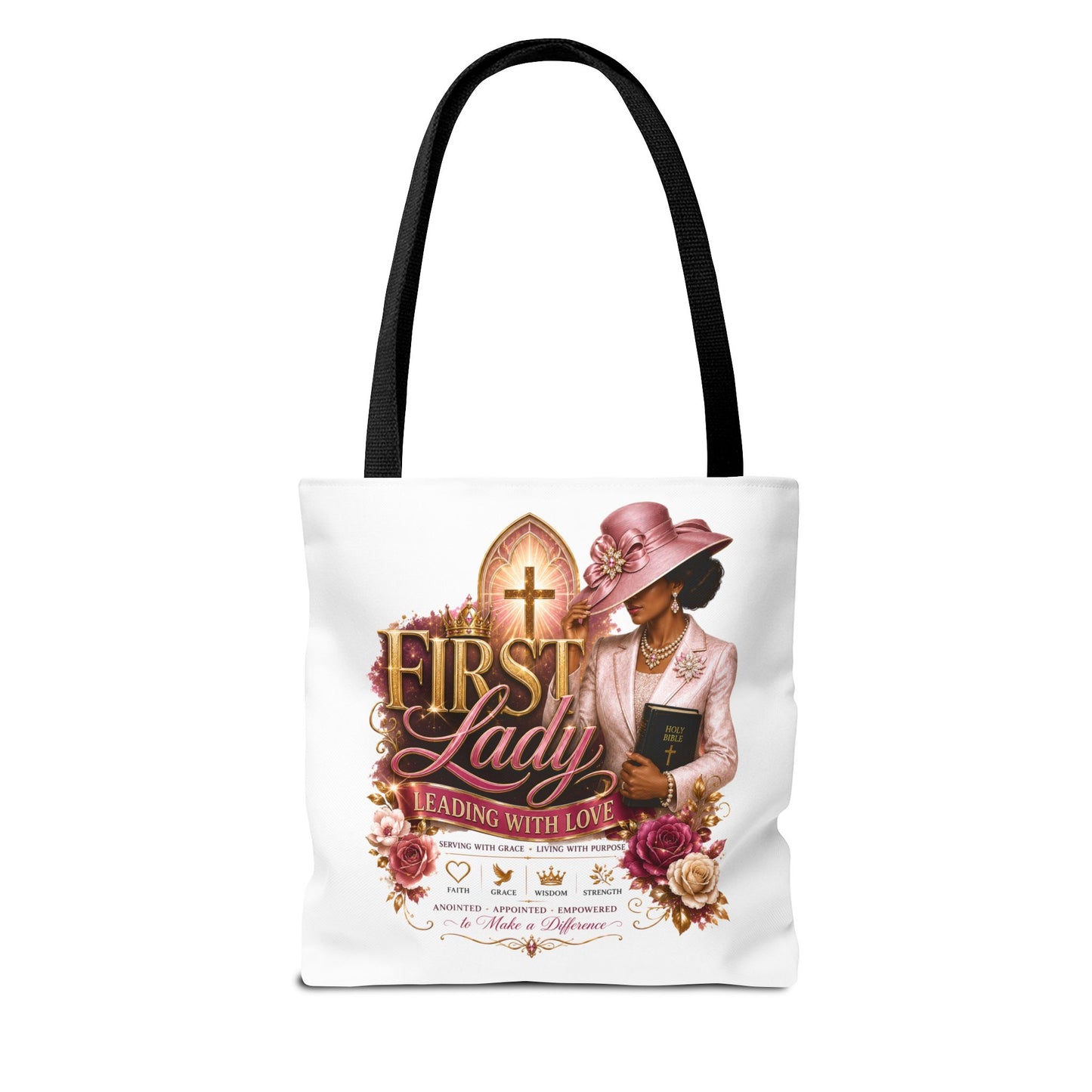 First Lady Tote Bag — Faithful Church Lady Floral Churchgoing Purse