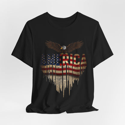 America Eagle Flag Graphic T‑Shirt — Patriotic USA Tee for 4th of July