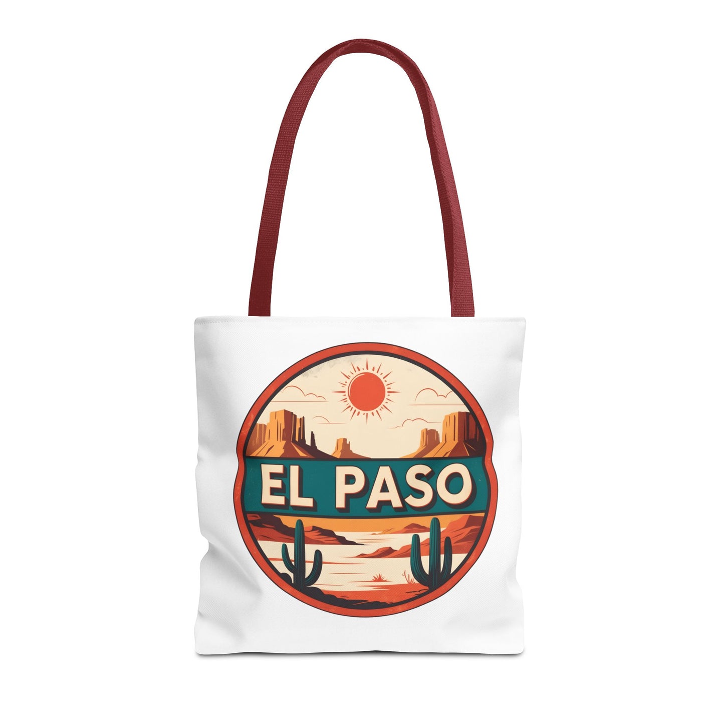 El Paso Desert Sunset Tote Bag — Vintage Southwestern Travel Canvas Tote
