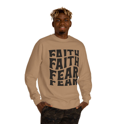 Faith Over Fear Crewneck Sweatshirt — Retro Graphic Faith Tee