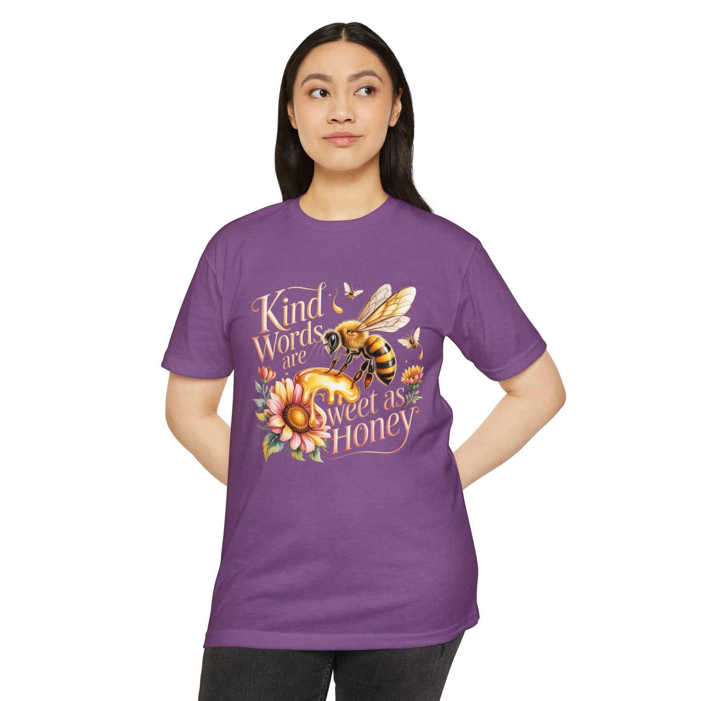 Kind Words Are Sweet As Honey Tee — Bee Floral Inspirational T-Shirt