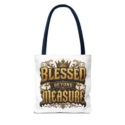 Blessed Beyond Measure Tote Bag — Inspirational Faith Canvas Tote