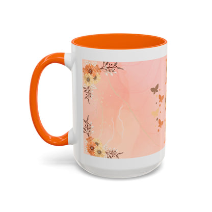 Mom Floral Accent Coffee Mug – Pink Butterfly Mother's Day Gift (11/15oz)