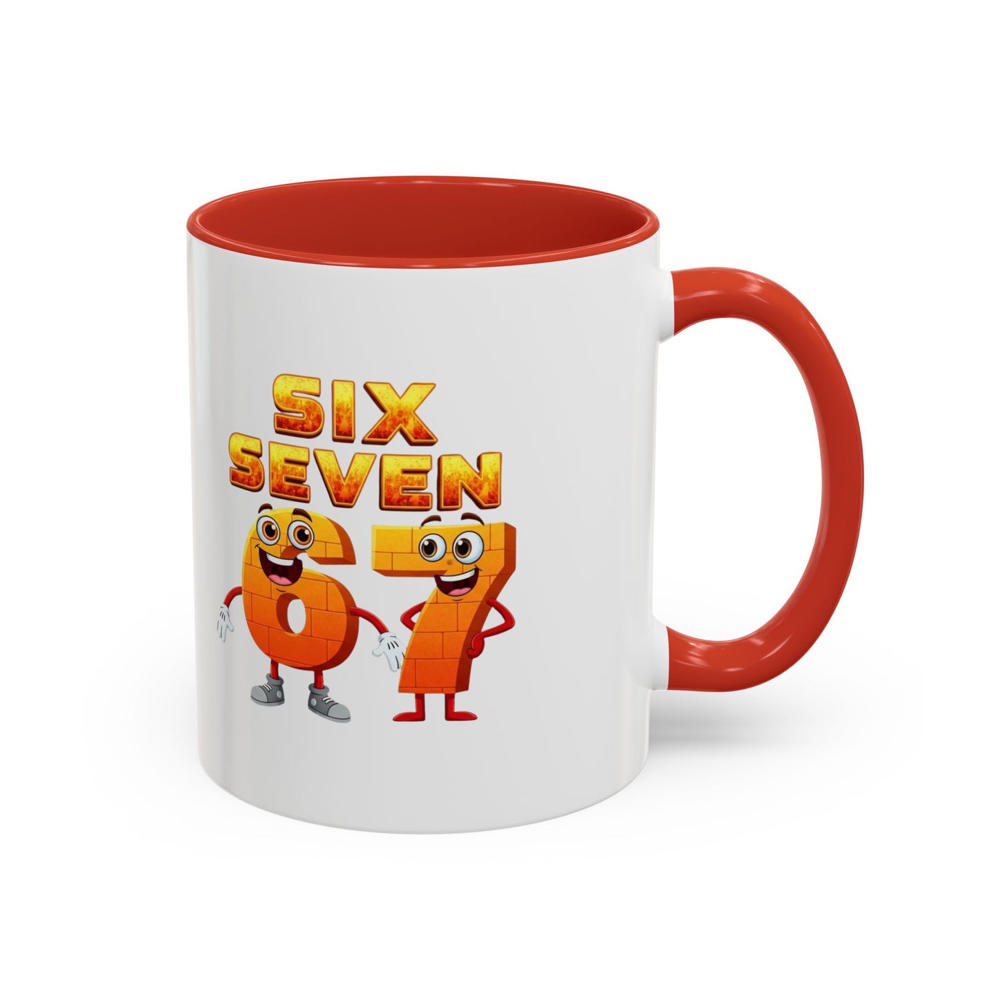 Six Seven Cartoon Number Coffee Mug - Fun Math Teacher Gift (11/15oz)