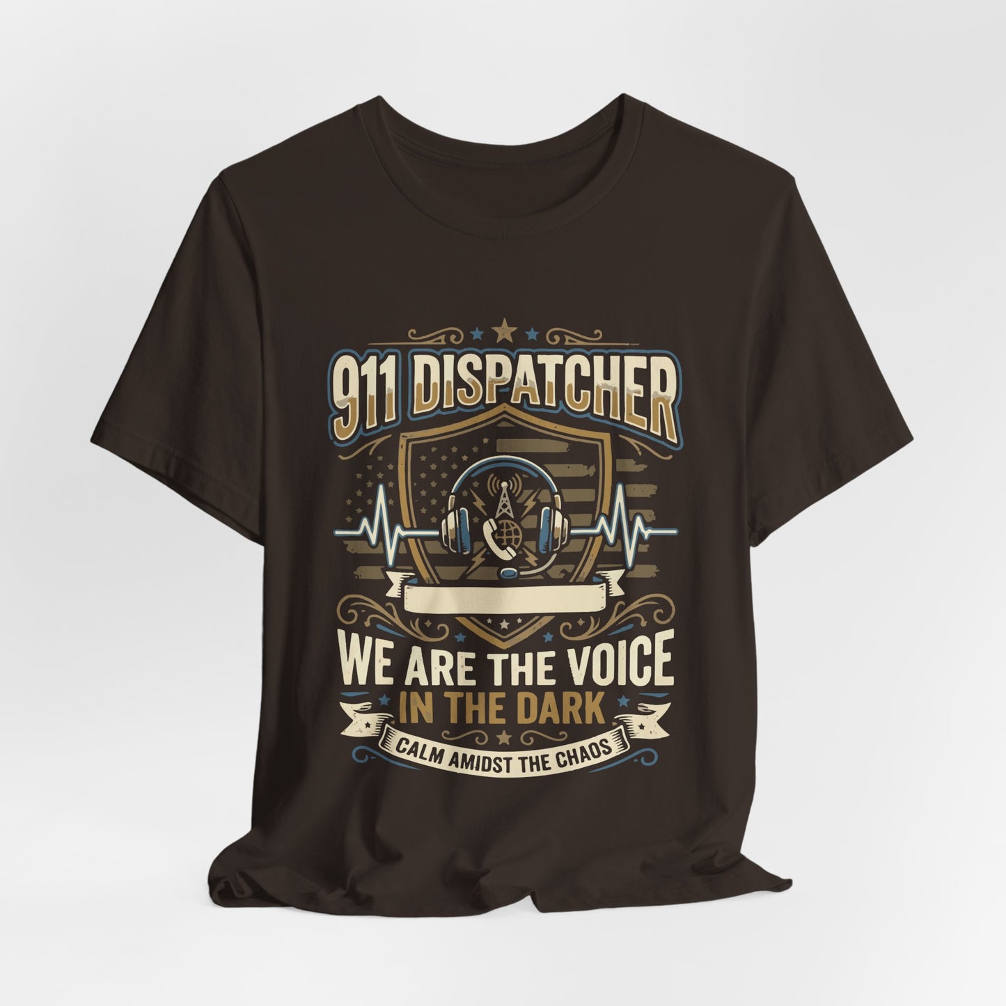 911 Dispatcher T‑Shirt — "We Are the Voice in the Dark" Emergency Responder Tee