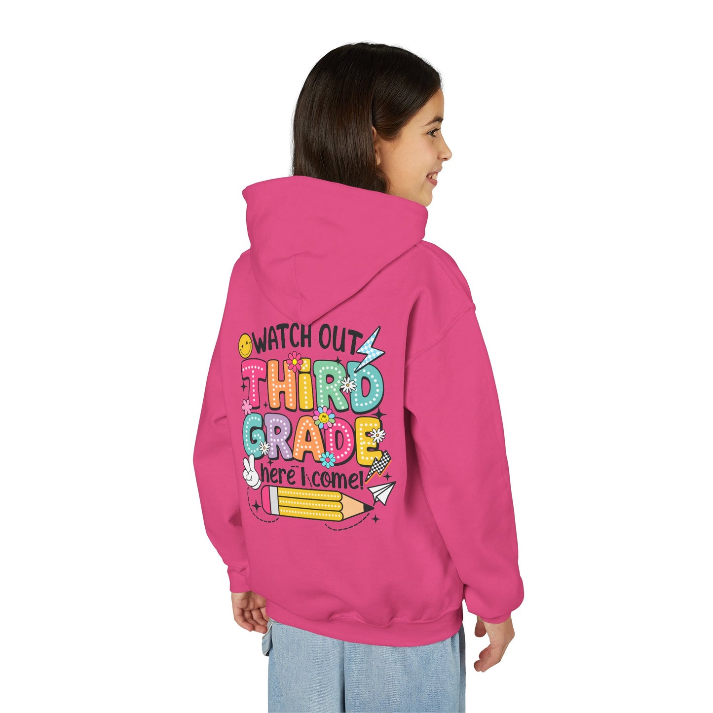 Kids "Watch Out Third Grade Here I Come" Hoodie - Back-to-School 3rd Grade Sweatshirt
