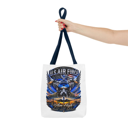 U.S. Air Force Aviator Tote Bag – 'Aim High' Military Pilot Design