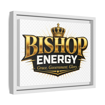Framed Canvas Art - "Bishop Energy" Gold Crown Logo (Matte)