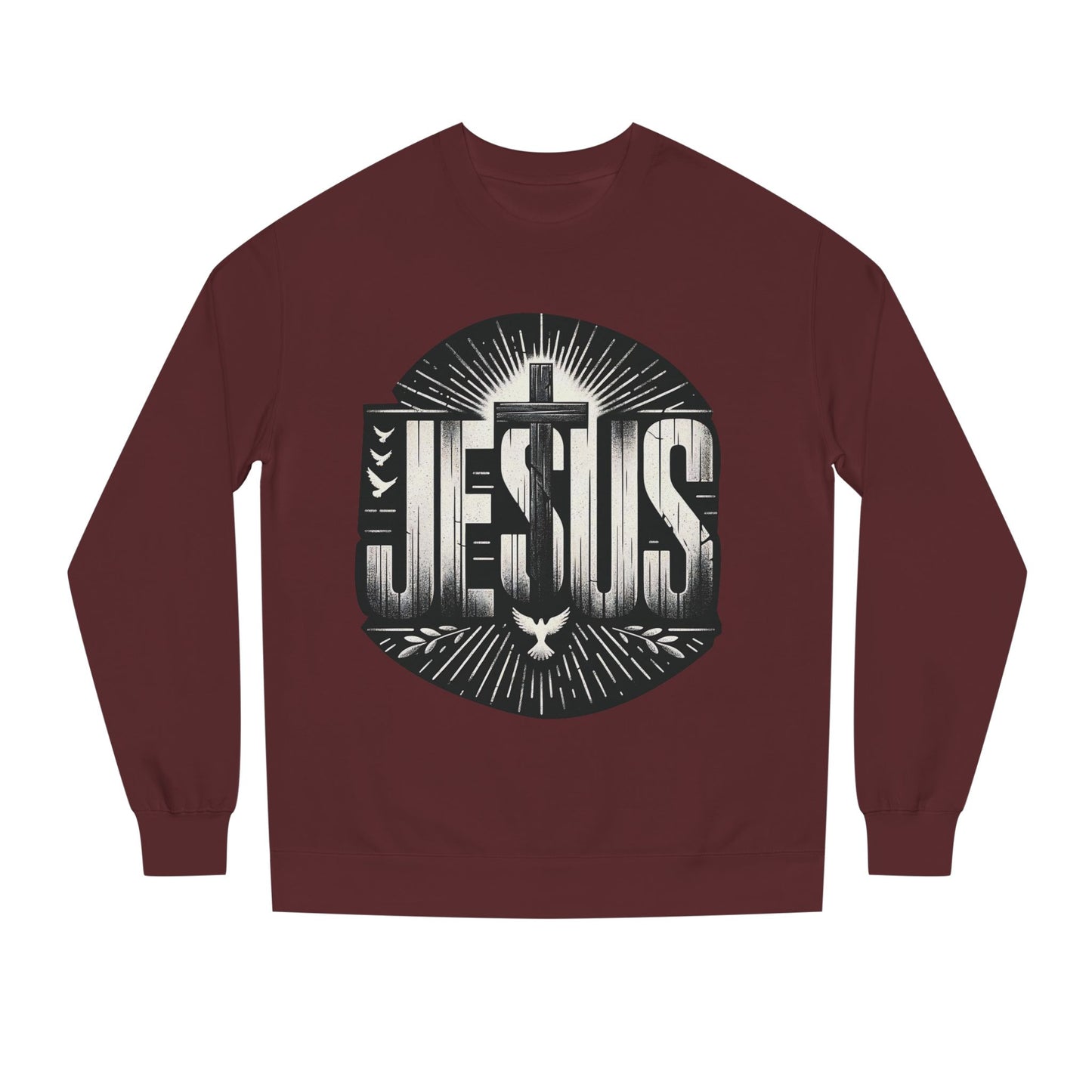 Jesus Graphic Sweatshirt — Vintage Religious Cross & Lamb Crewneck