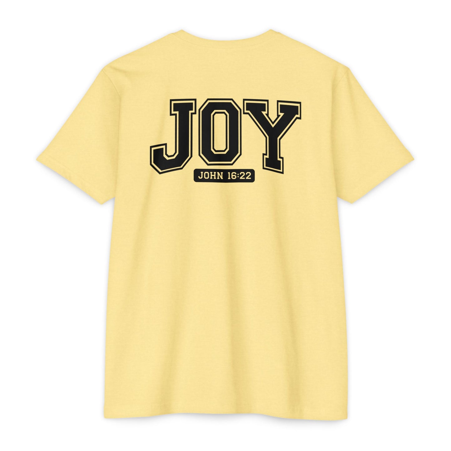 Joy T-Shirt – Christian Scripture John 16:22 College-Style Tee