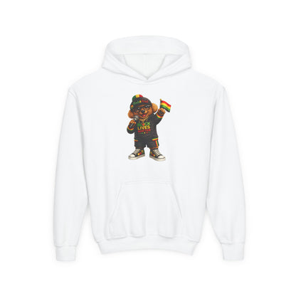 Youth Hoodie — Black Lives Matter Rasta Bear Kids Pullover
