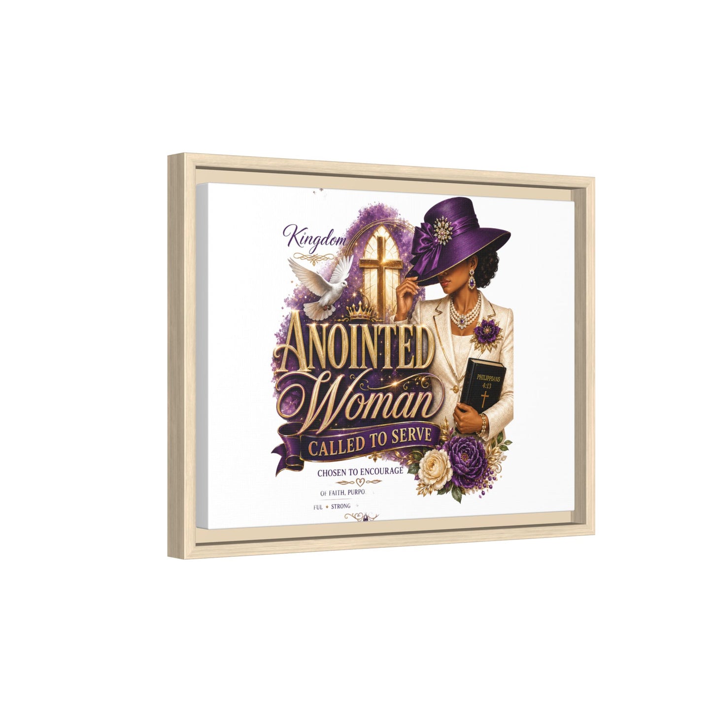 Framed Canvas Print — "Anointed Woman Called to Serve" Christian Wall Art