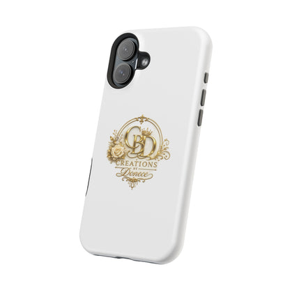 Magnetic Impact-Resistant Phone Case — Gold Floral Crest Logo