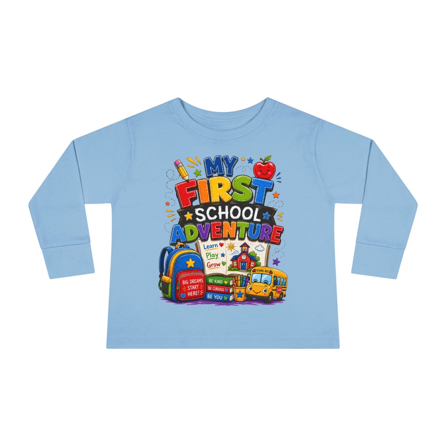 My First School Adventure Toddler Long Sleeve Tee