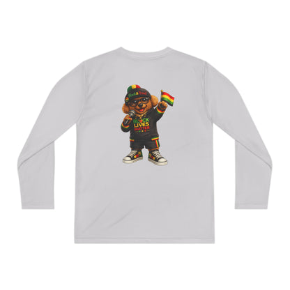 Youth Long Sleeve Tee — Black Lives Matter Kid Graphic with Rasta Flag