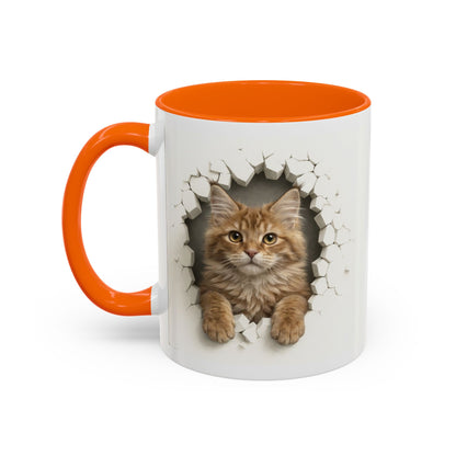 Cat Peek-Through Accent Coffee Mug (11/15oz)