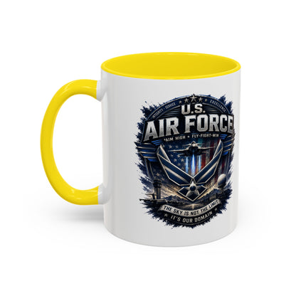 U.S. Air Force Accent Coffee Mug — Military Emblem 11/15oz