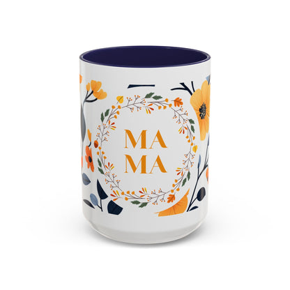 Mama Floral Accent Coffee Mug — Yellow Flower Mother's Day Gift (11/15oz)