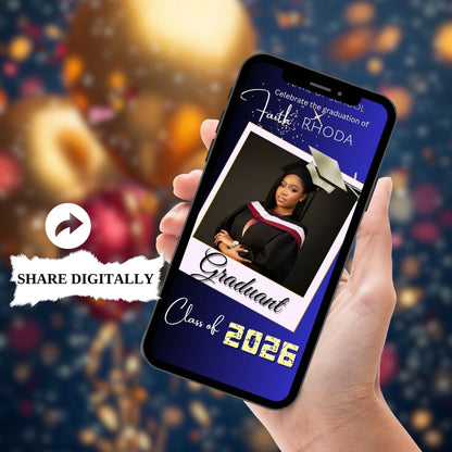 Animated Graduation Invitation Video Template | Editable Digital Invite for Graduation Party