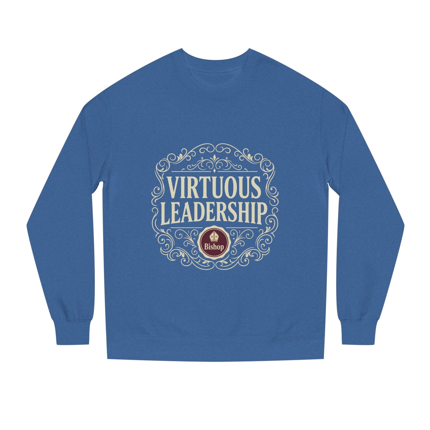 Virtuous Leadership Sweatshirt — Vintage Crest Crewneck for Church Leaders