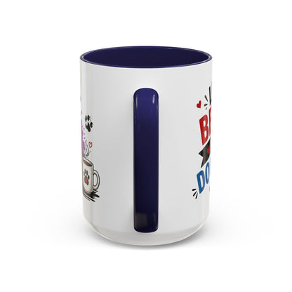 Dog and Cat Coffee Mug – "Life is Better with a Cat" Accent Ceramic Mug
