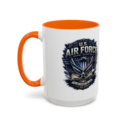 U.S. Air Force Accent Coffee Mug — Military Emblem 11/15oz