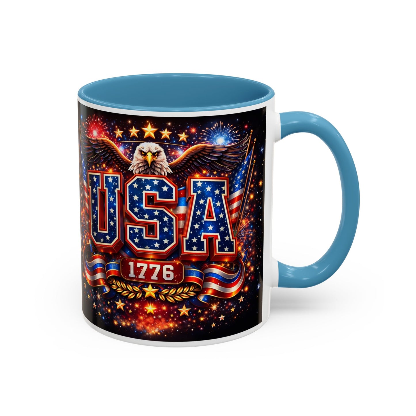 USA Eagle Coffee Mug – Patriotic 1776 Accent Mug (11/15oz)