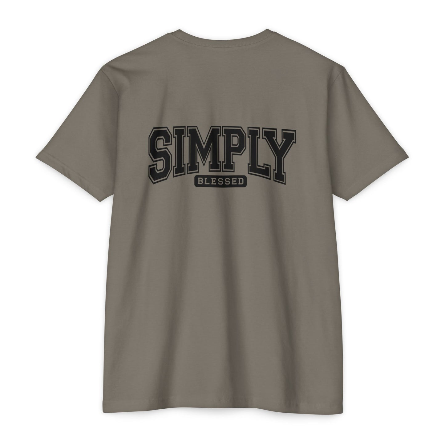 Simply Blessed T-Shirt — Vintage Collegiate Script Faith Tee