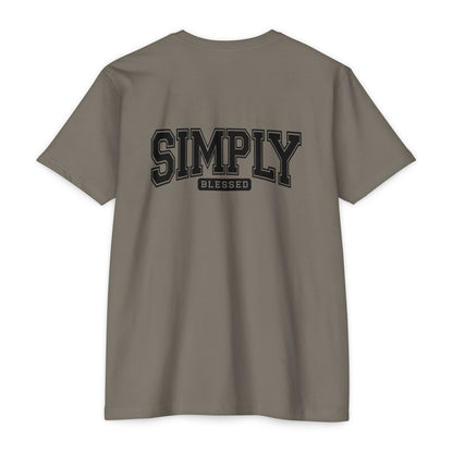Simply Blessed T-Shirt — Vintage Collegiate Script Faith Tee