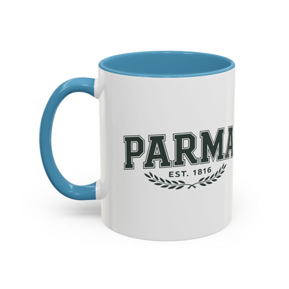 Parma Established 1816 Accent Coffee Mug — Vintage Collegiate Ceramic Coffee Cup