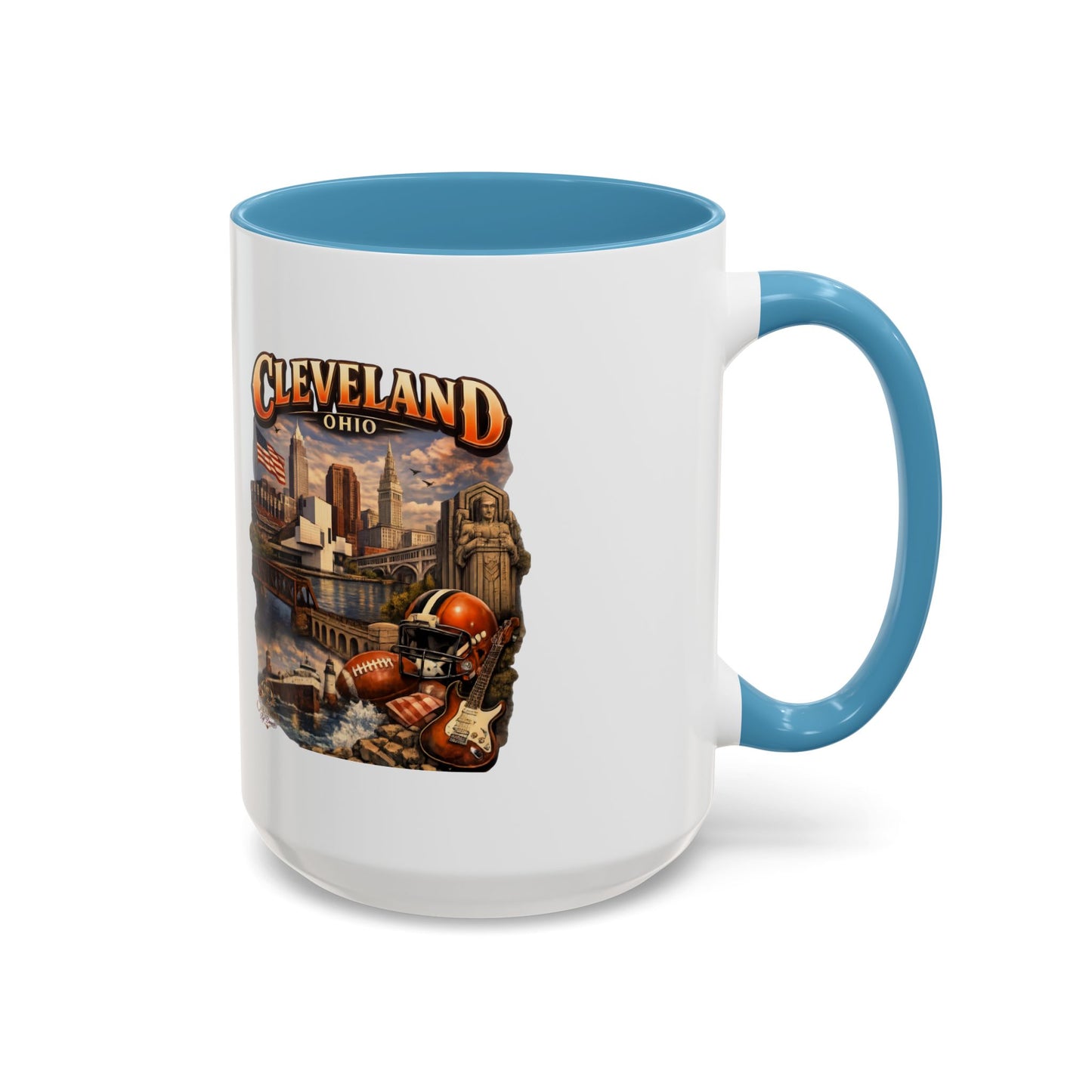 Cleveland Ohio Vintage Football Accent Coffee Mug (11/15oz)